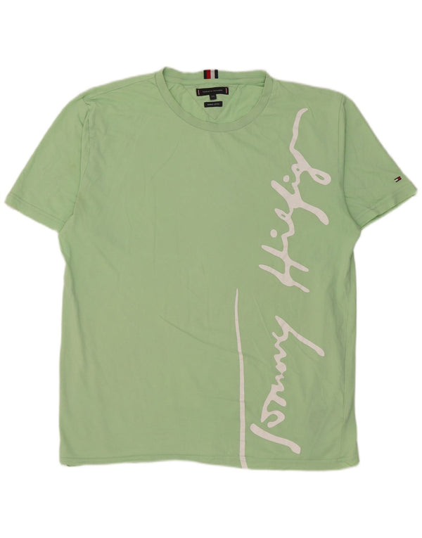 T-shirt grafica da uomo Tommy Hilfiger Top 2XL cotone verde