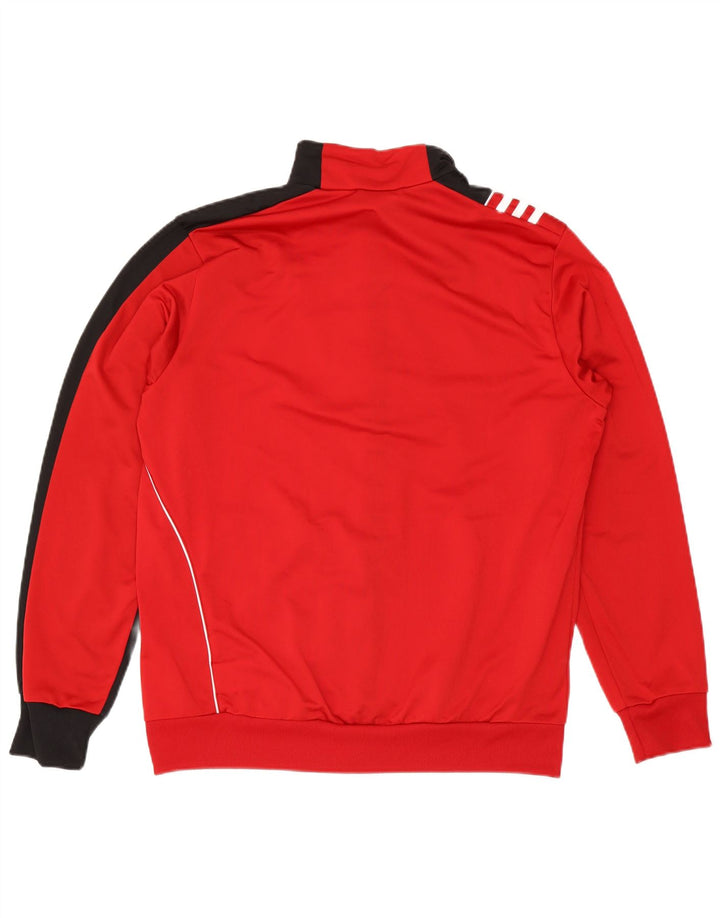 Giacca da tuta da uomo Adidas UK 42/44 Large Rosso Colourblock Poliestere