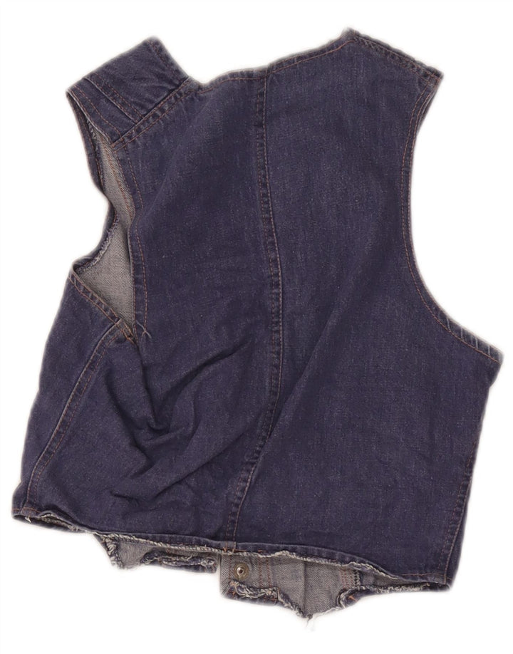 Gilet di jeans vintage per bambina 8-9 anni Blu