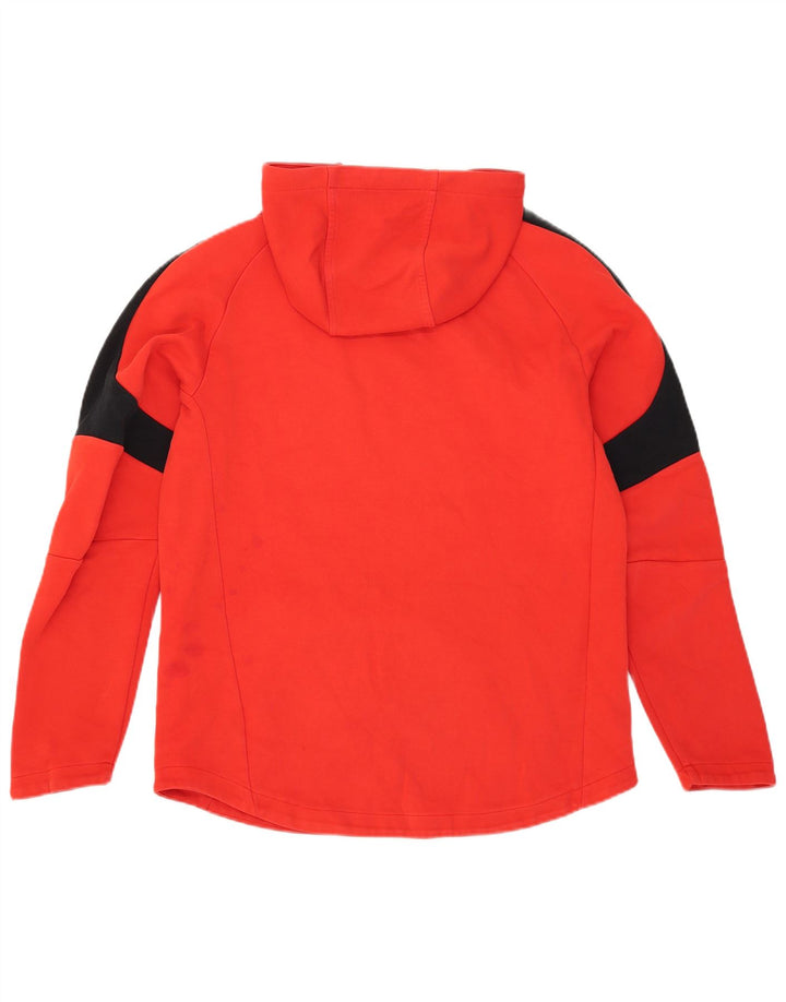 Felpa con cappuccio da uomo PUMA grande in cotone color block rosso