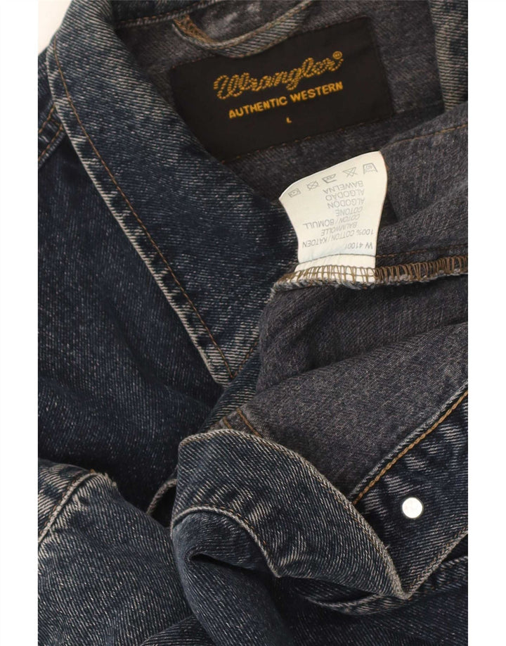 Giacca di jeans da uomo Wrangler UK 40 grande cotone blu navy