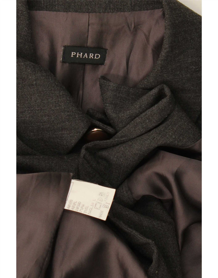 Giacca blazer da donna a 5 bottoni Phard UK 16 grande lana grigia