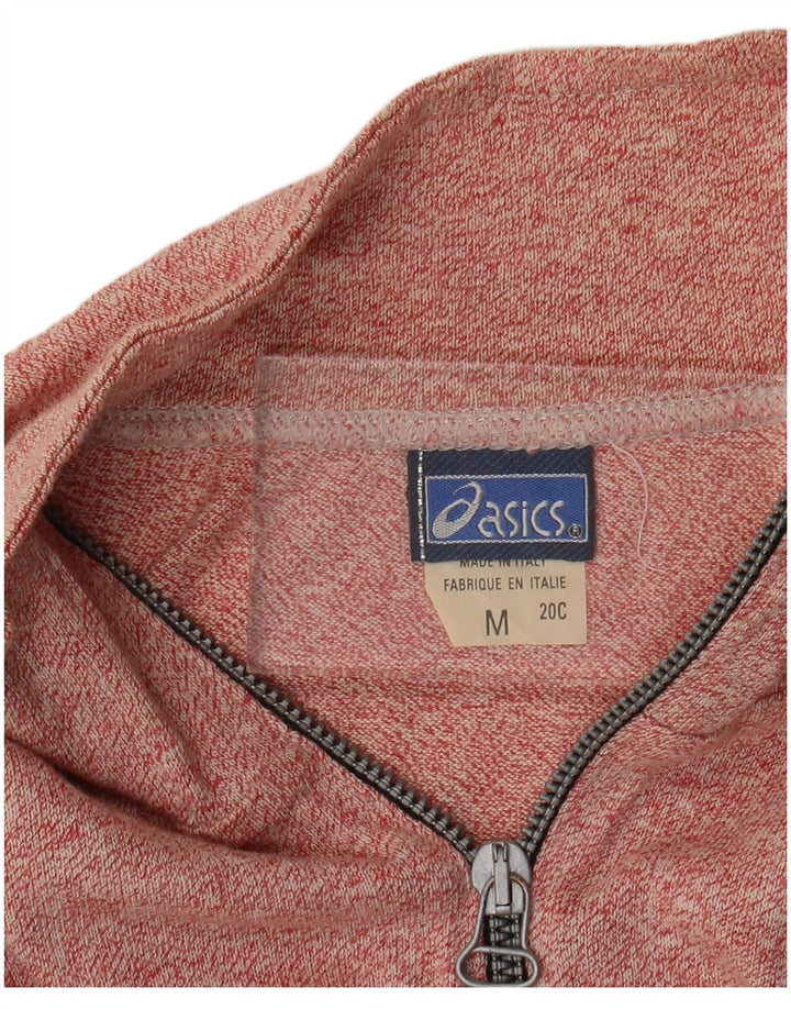 Maglione Asics da uomo a maniche corte con collo e zip, colore rosa medio