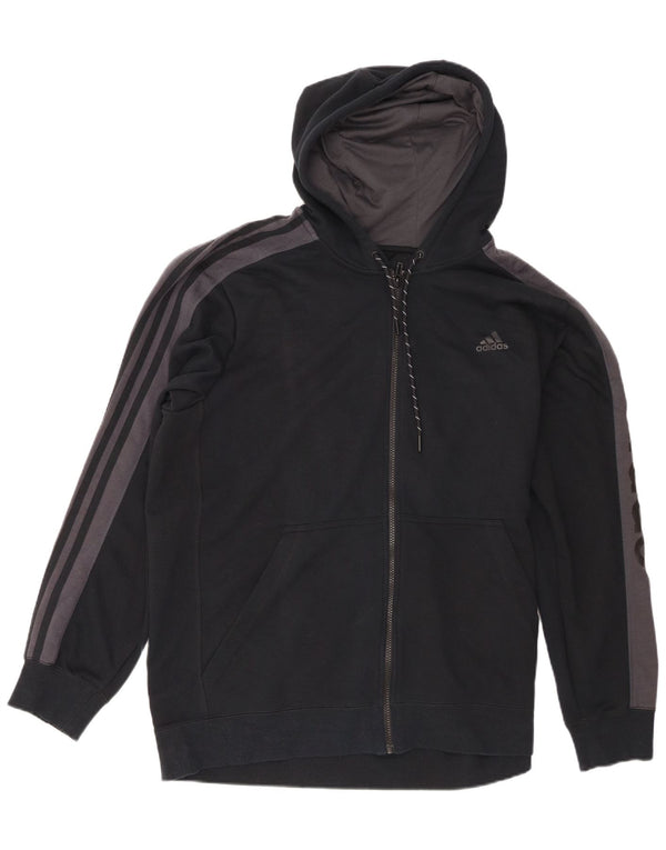 Felpa con cappuccio e zip grafica Adidas Climalite da uomo XL color block nero