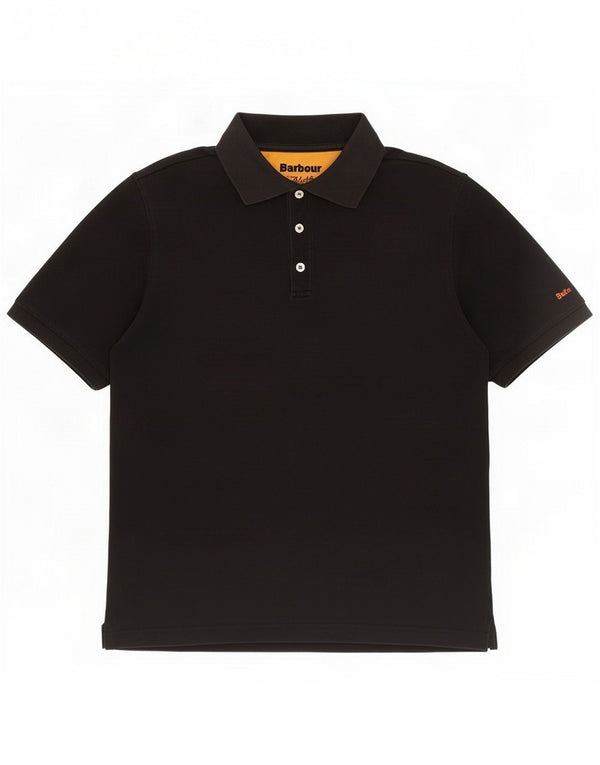 Barbour Polo da uomo in cotone nero medio