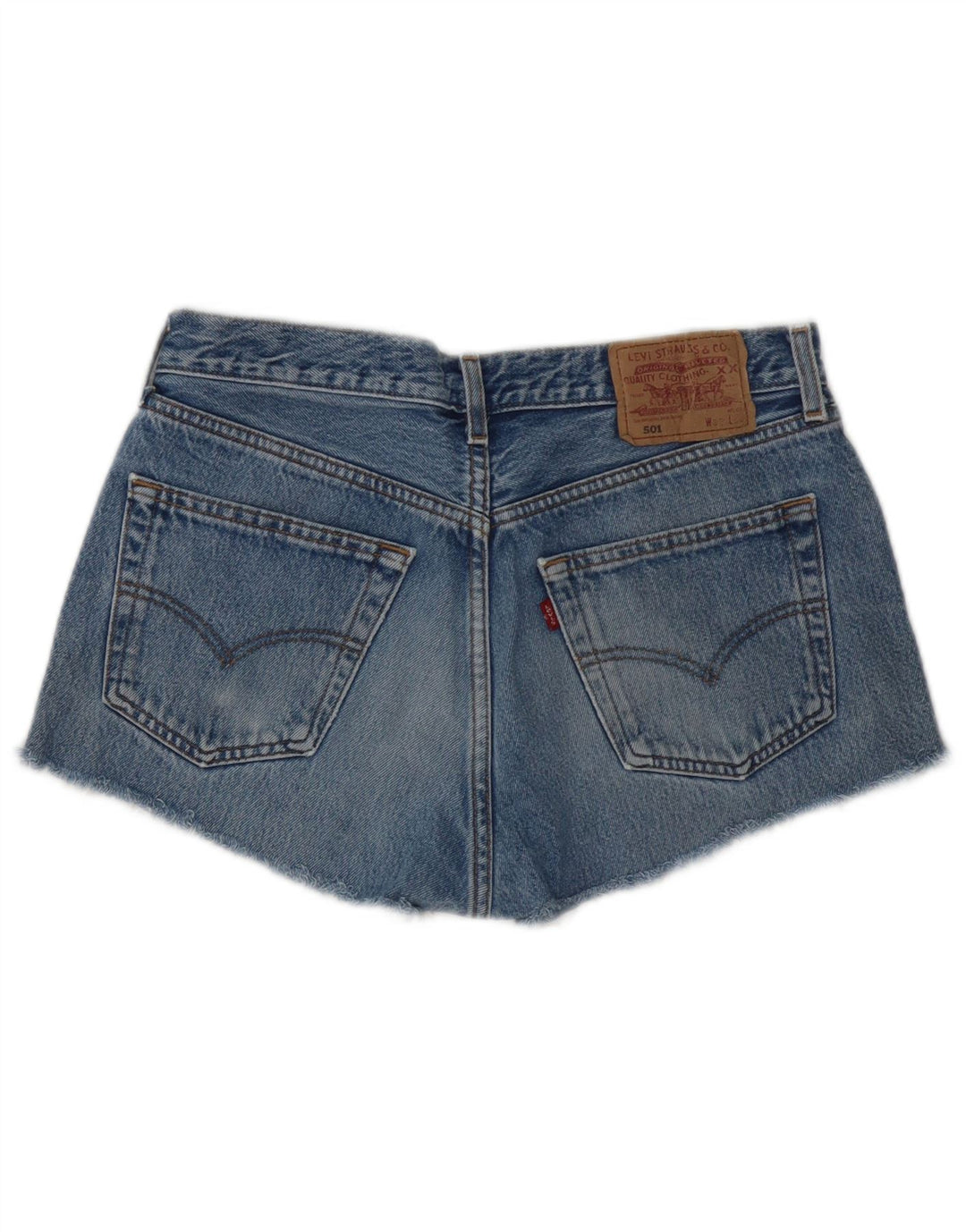 Levi's Womens 501 Denim Hot Pants W32 Large Blu Cotone