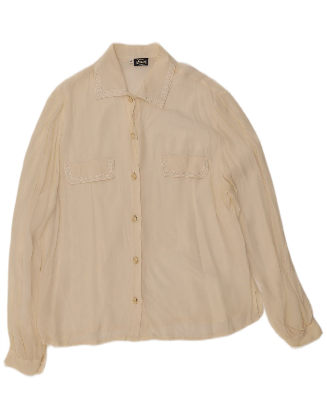 LORENA Camicia Camicetta da Donna IT 46 Grande Bianco Sporco