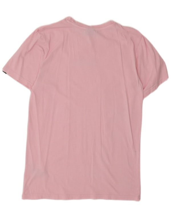 T-shirt grafica da donna Ellesse Top UK 10 Piccolo logo in cotone rosa