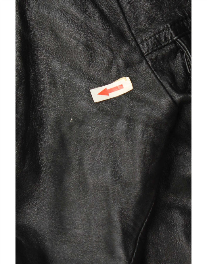 Giacca in pelle da donna Regina Schrecker UK 10 piccola nera