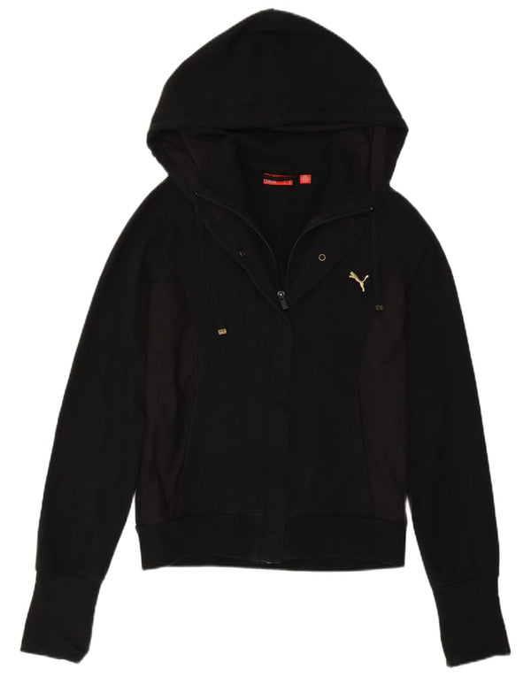 Maglione con cappuccio e zip da donna Puma UK 10 piccolo cotone nero