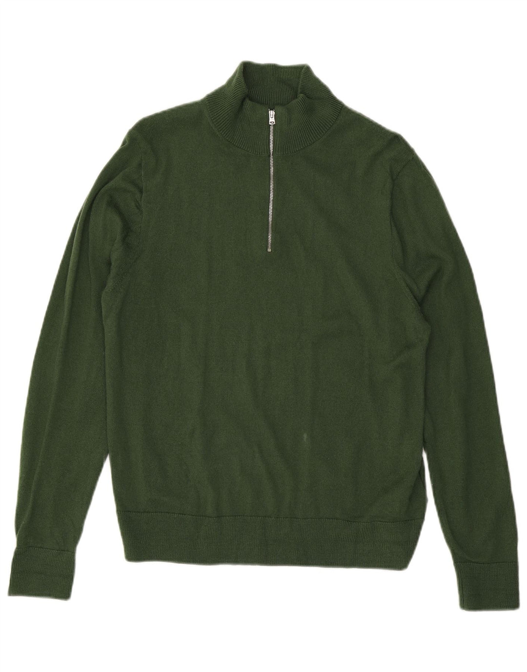 J. Crew Maglione da uomo con zip e collo grande in acrilico verde