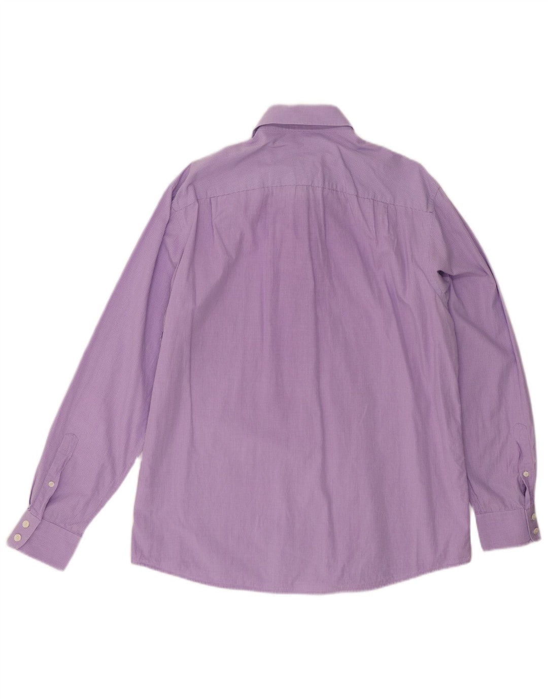 JAEGER Mens Shirt Size 16 1/2 Large Purple Check Cotton