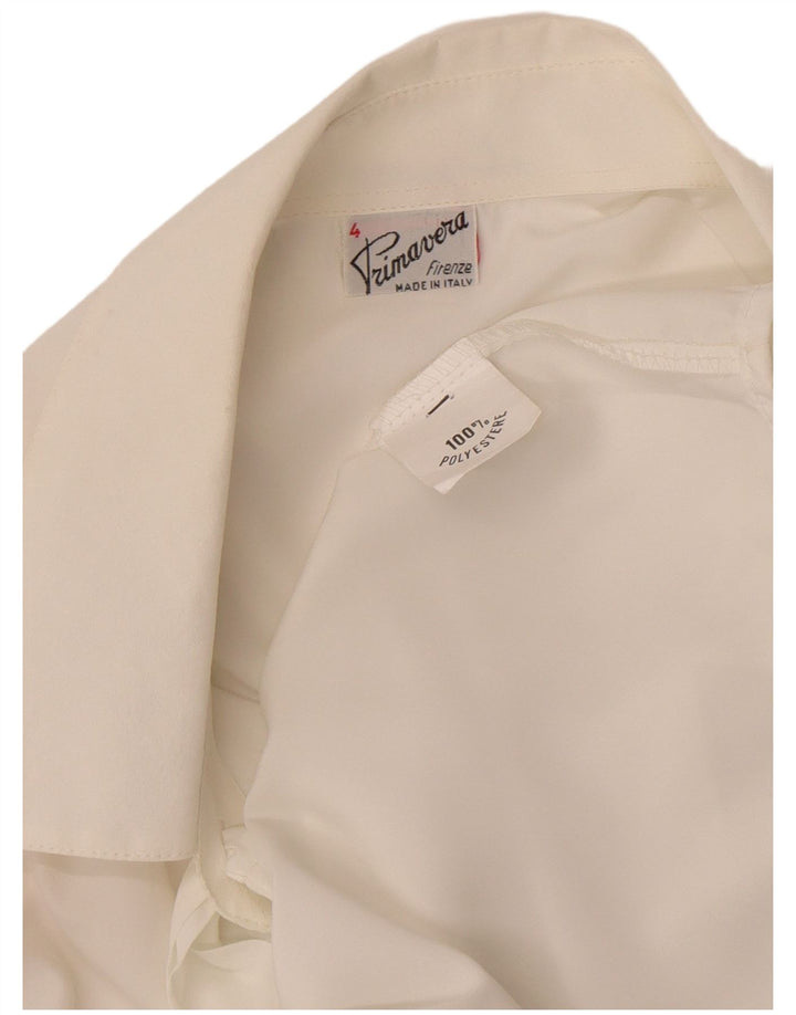 Primavera Firenze Camicetta da donna con papillon UK 18 XL Poliestere bianco