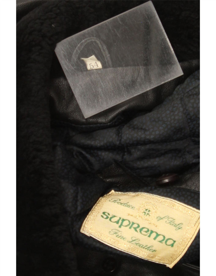Giacca in pelle da uomo Suprema IT 54 2XL Pelle nera