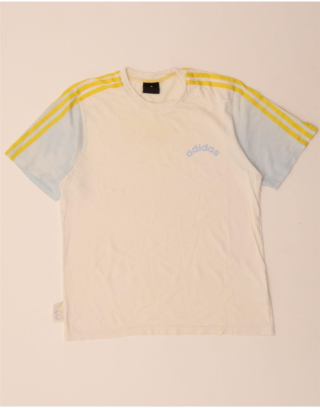 T-shirt da uomo ADIDAS Top Small in cotone color block bianco