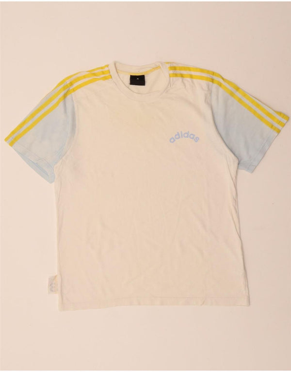 T-shirt da uomo ADIDAS Top Small in cotone color block bianco