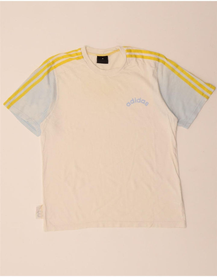 T-shirt da uomo ADIDAS Top Small in cotone color block bianco
