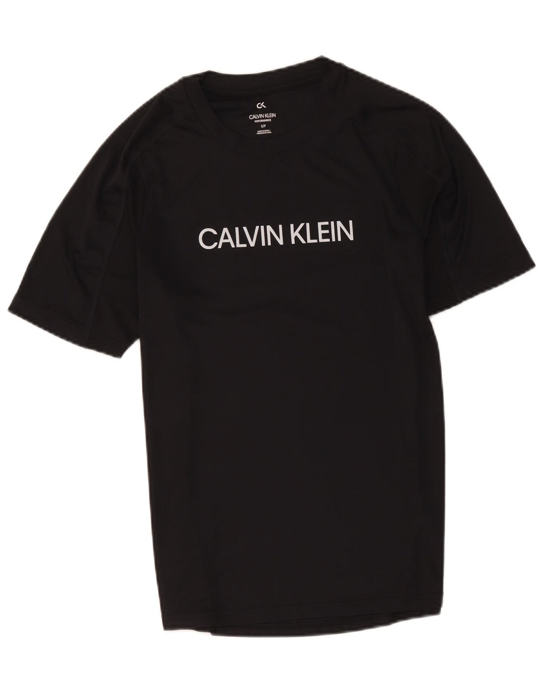 T-shirt grafica da uomo Calvin Klein Top piccola in poliestere nero