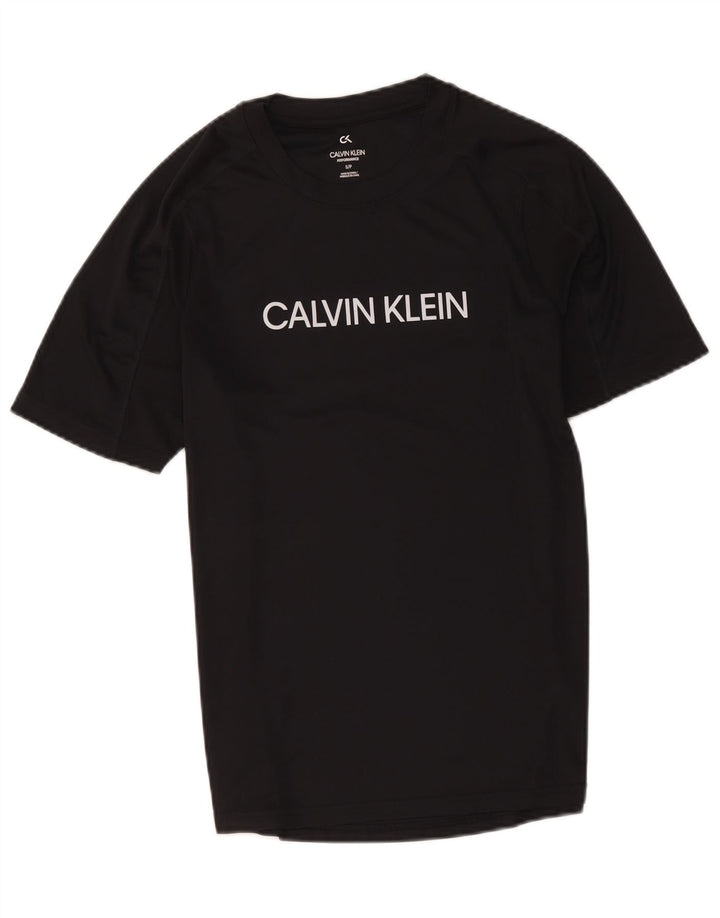 T-shirt grafica da uomo Calvin Klein Top piccola in poliestere nero