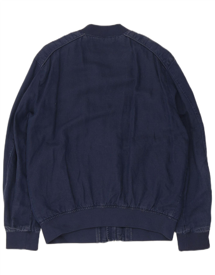Giubbotto bomber da uomo ZARA UK 40 grande poliestere blu navy