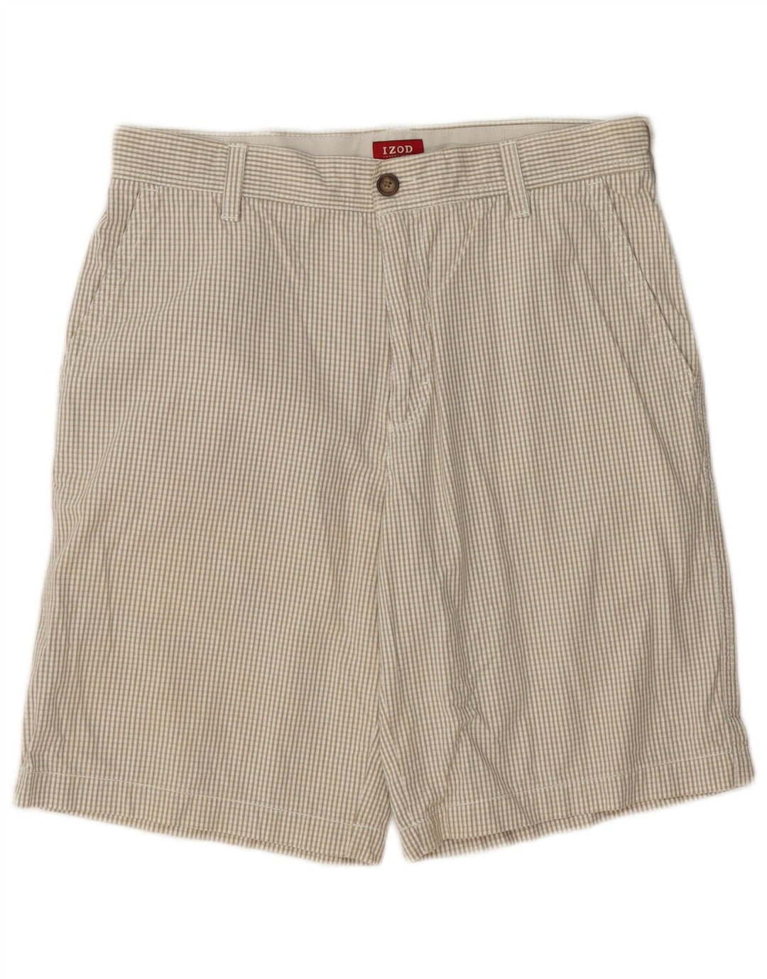 Pantaloncini chino da uomo IZOD W32 in cotone a quadretti beige medio