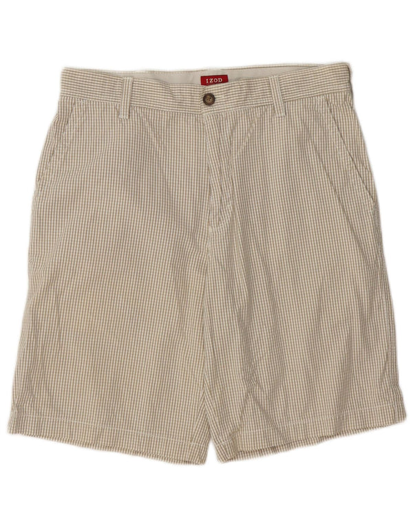 Pantaloncini chino da uomo IZOD W32 in cotone a quadretti beige medio