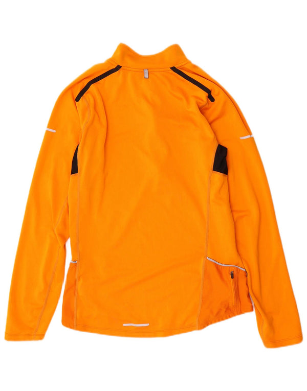 Maglia da tuta Nike Dri Fit con collo e zip da uomo, color block arancione medio