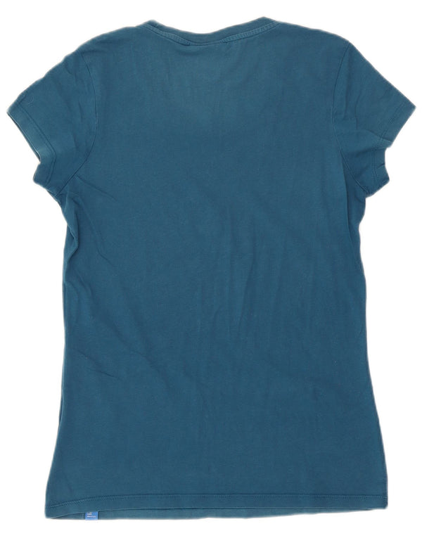 T-shirt grafica da donna Adidas Top UK 14 cotone blu medio
