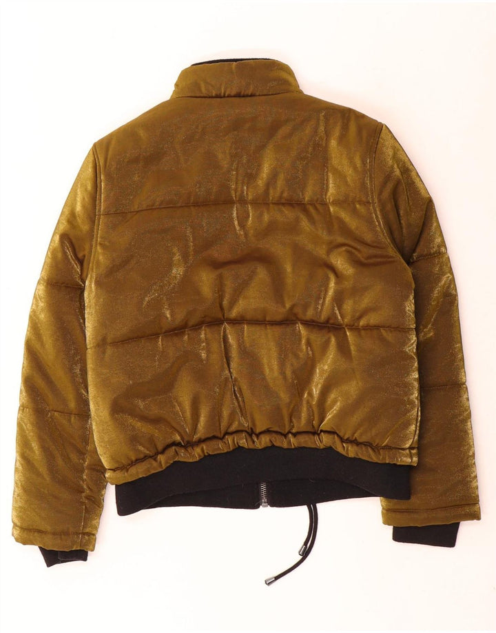 Topshop Bomber in velluto da donna UK 12 Poliestere oro medio
