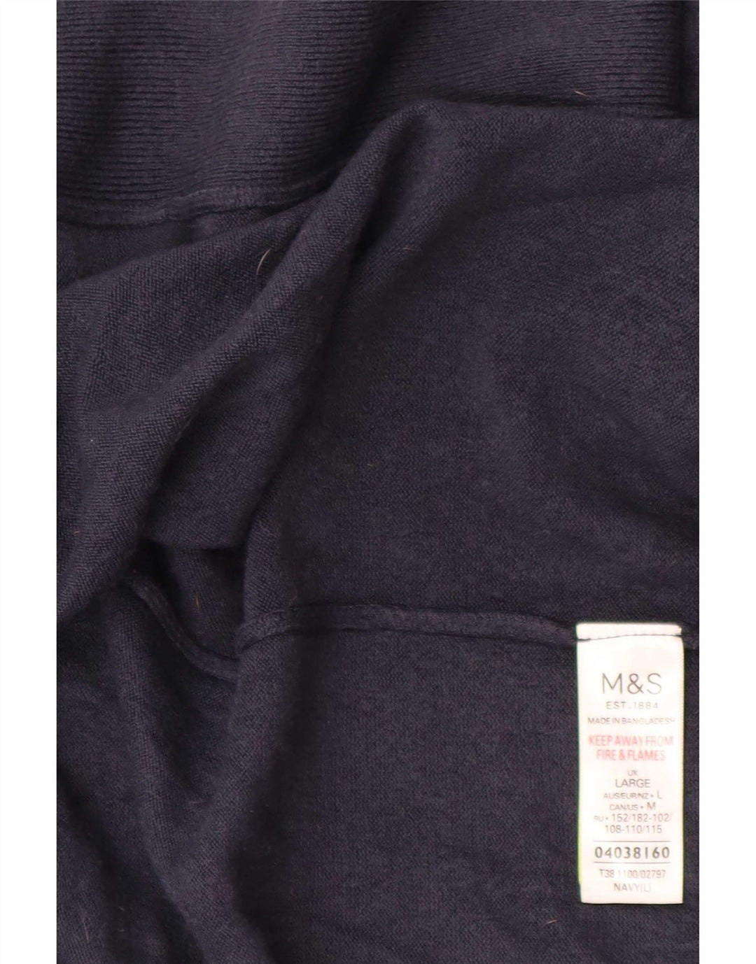 Maglione cardigan aperto da donna Marks & Spencer UK 16 grande acrilico blu navy