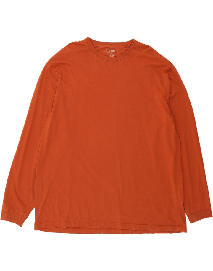 L.L.BEAN Mens Top Long Sleeve 2XL Orange Cotton Vintage L.L.Bean and Second-Hand L.L.Bean from Messina Hembry 