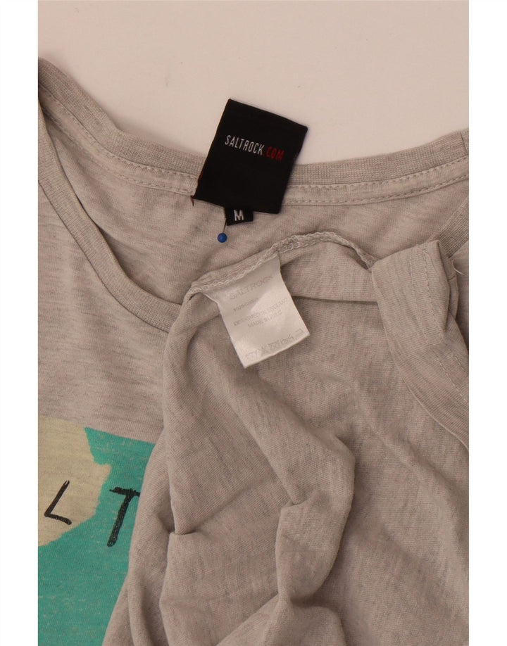 T-shirt grafica da uomo Saltrock Top in cotone grigio medio