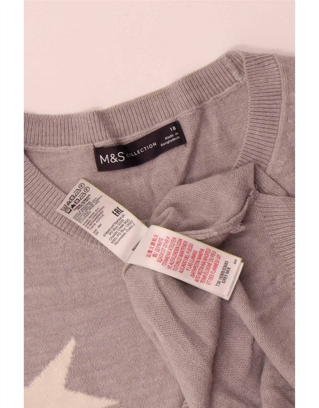 Maglione maglione con scollo a barca da donna Marks & Spencer UK 18 XL Grigio