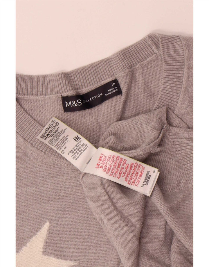 Maglione maglione con scollo a barca da donna Marks & Spencer UK 18 XL Grigio