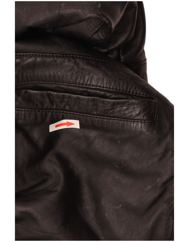Giacca in pelle vintage da uomo UK 40 grande in pelle nera