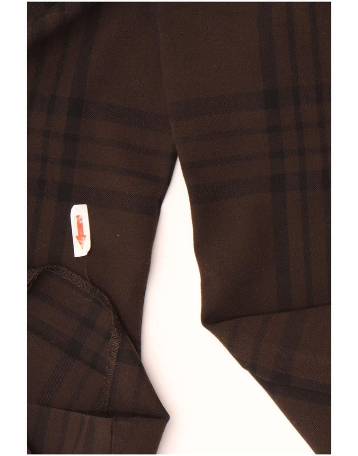 Pantaloni chino dritti da donna Zara grandi W30 L29 poliestere a quadri marroni