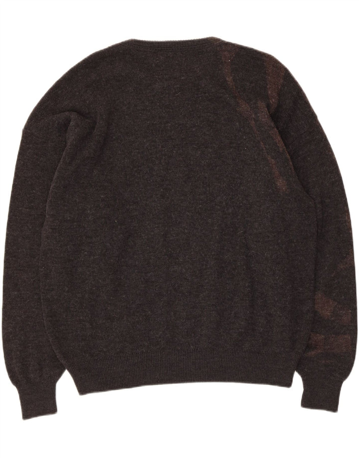 Croft & Barrow Maglione da uomo girocollo grande grigio a rombi/diamante