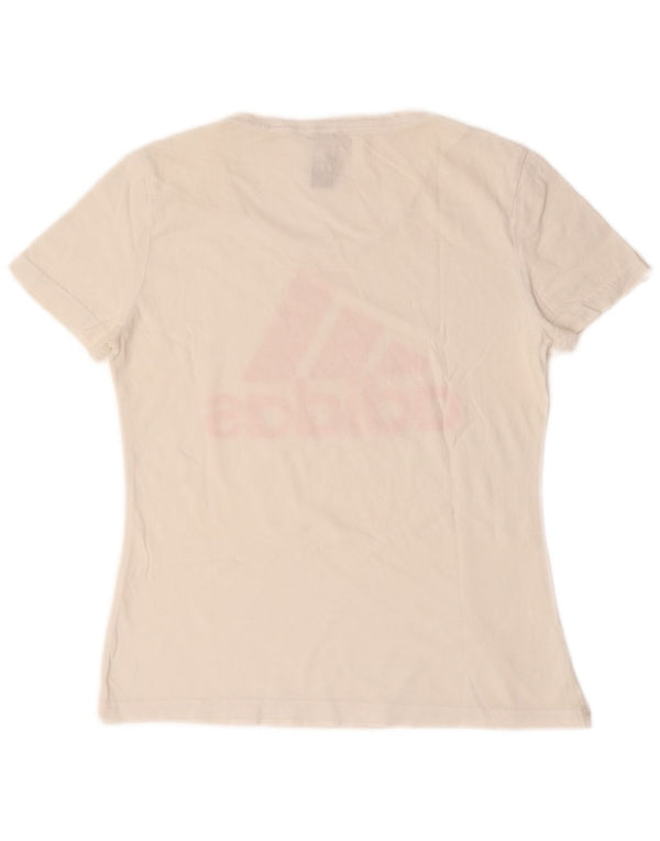 T-shirt grafica da donna ADIDAS Top UK 12 cotone bianco medio