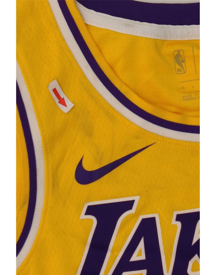 Canotta grafica Nike Lakers da uomo, grande, in poliestere giallo