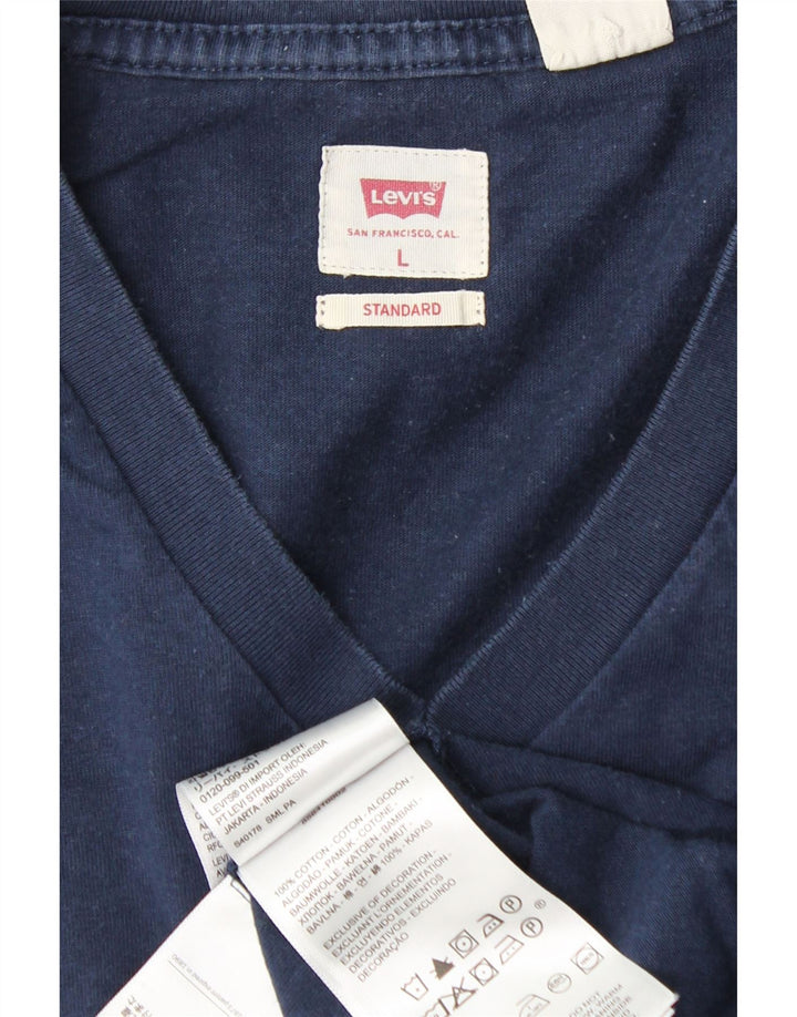 T-shirt standard da uomo LEVI'S Top grande in cotone blu navy