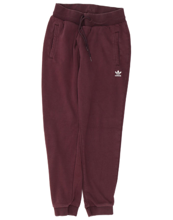 Pantaloni da tuta da donna ADIDAS Joggers UK 10 piccoli in cotone bordeaux