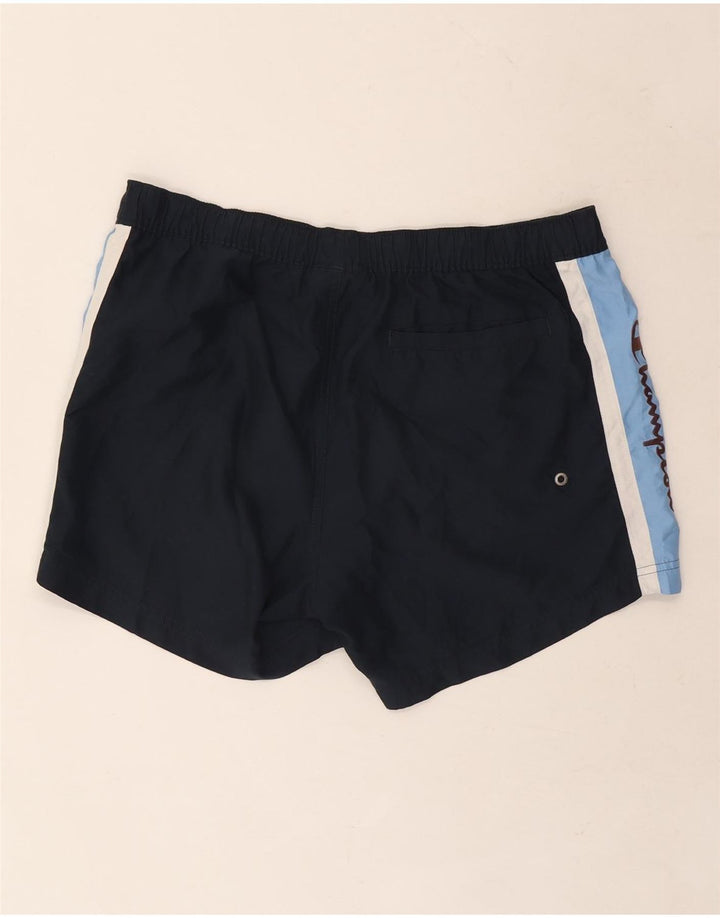 Pantaloncini sportivi grafici da uomo Champion, poliestere color block medio blu navy