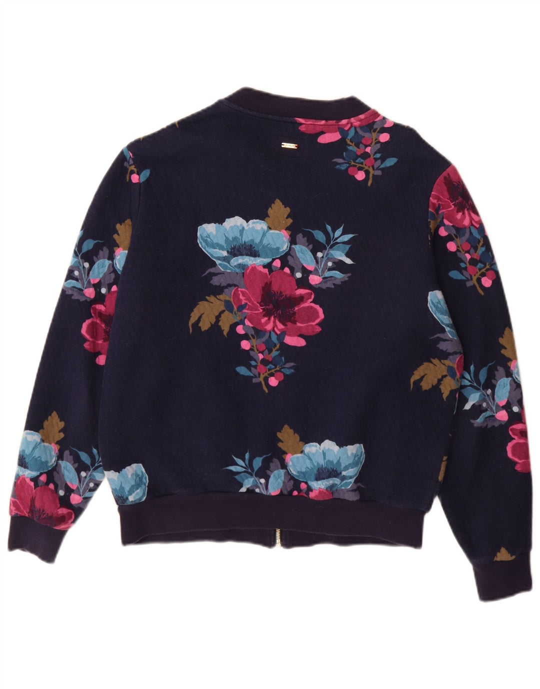 Giacca da tuta da donna Joules UK 12 Poliestere floreale medio blu navy
