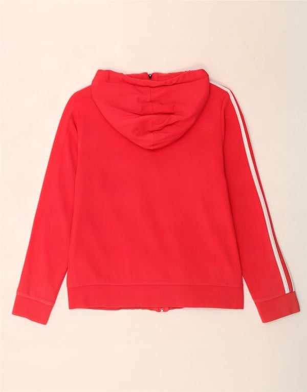 Maglione con cappuccio e zip da donna Adidas UK 16/18 Large Rosso Cotone