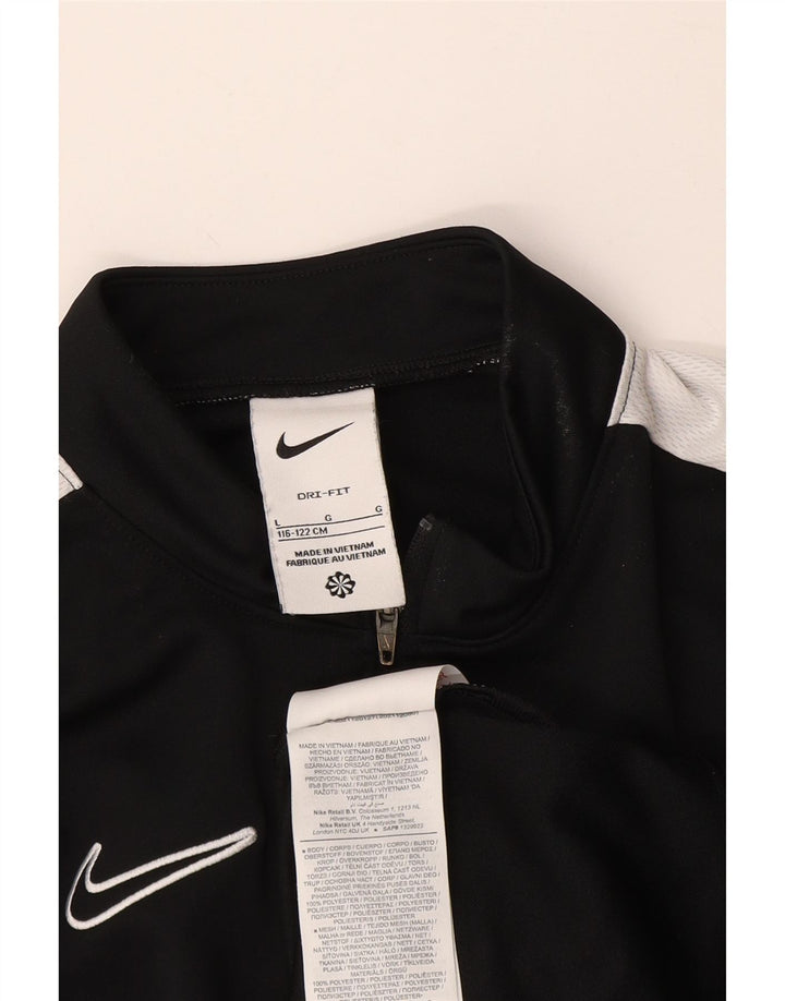 Maglia Nike da bambino Dri Fit a maniche lunghe 6-7 anni Large Black Colourblock