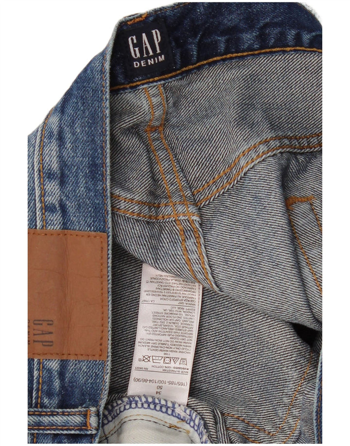Pantaloncini Gap da uomo in denim invecchiato W34 grande cotone blu