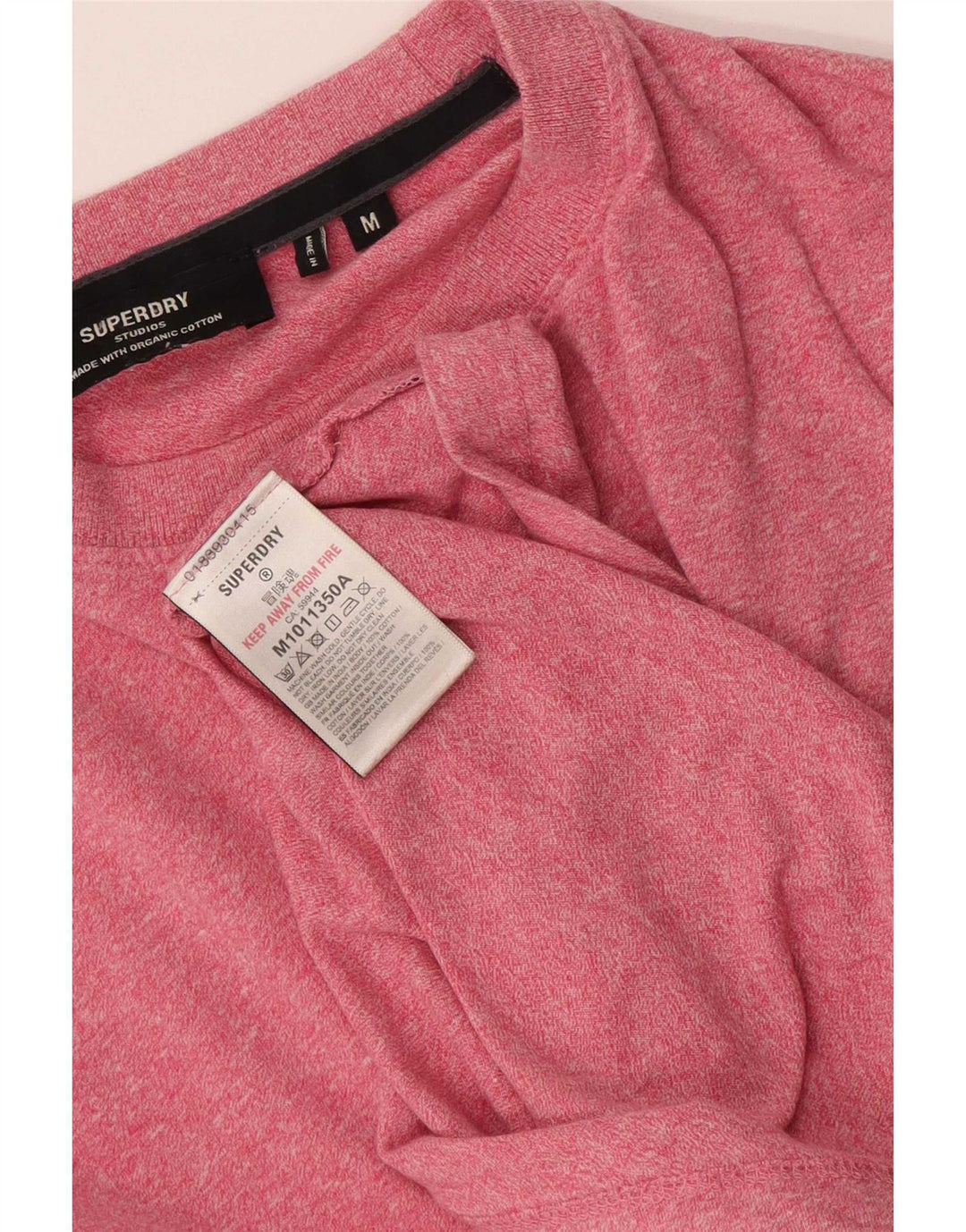 T-shirt da uomo Superdry Top in cotone chiazzato rosa medio
