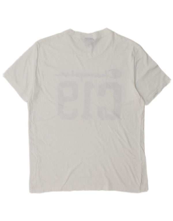 T-shirt grafica da uomo CHAMPION Top bianco medio