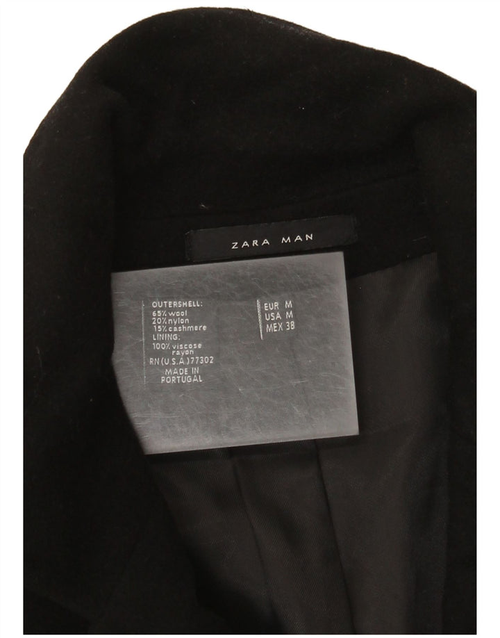 Cappotto da uomo Zara UK 38 lana nera media
