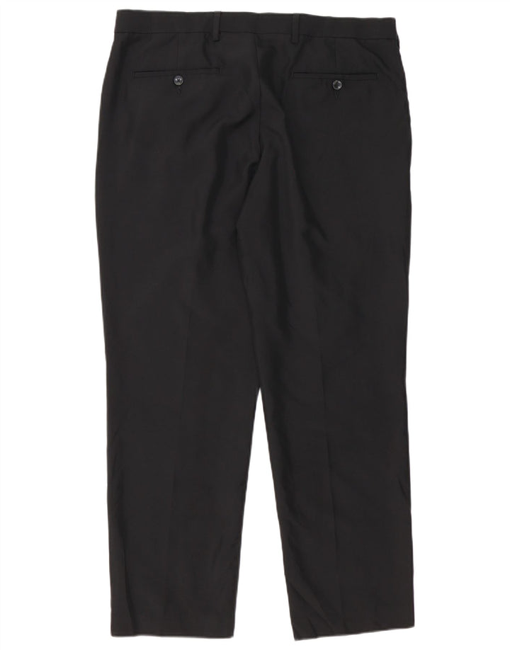 Pantaloni chino vestibilità regolare da uomo Marks & Spencer W36 L29 poliestere nero